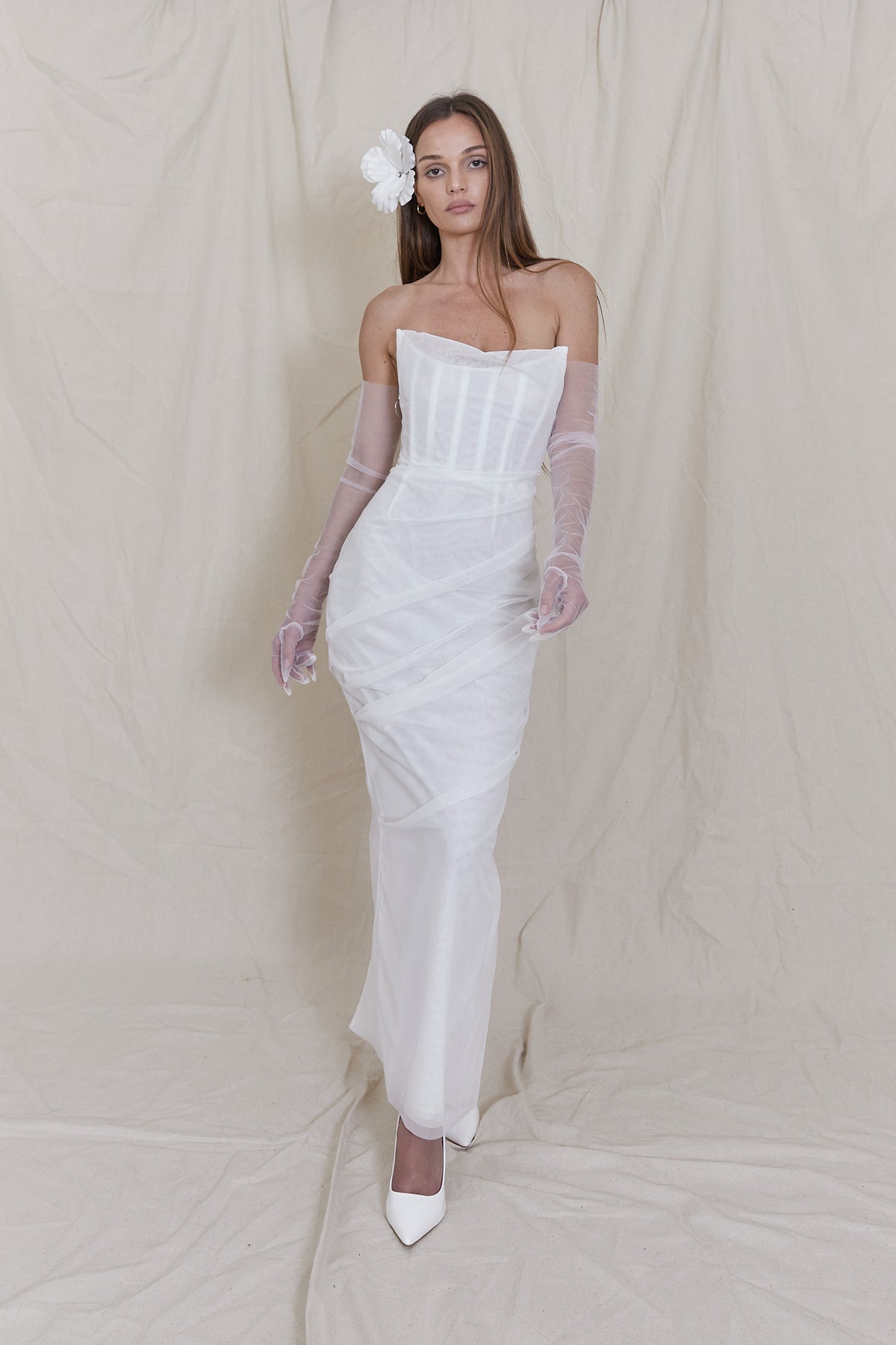 Opera Gloves - Tulle Alice Blue Opera Gloves - Tulle Alice Blue